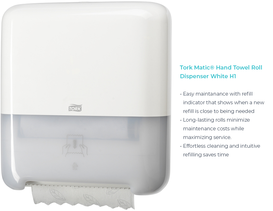 Tork Matic® Hand Towel Roll Dispenser White H1 (551000)