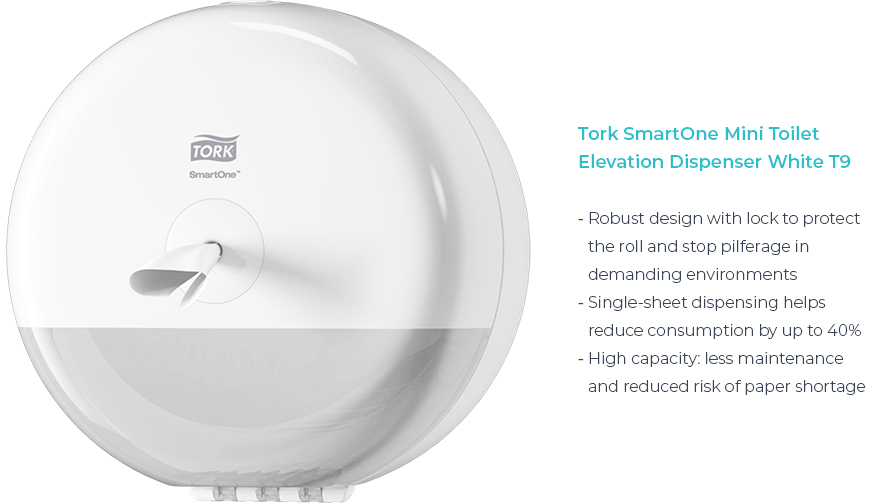 Tork SmartOne Mini Toilet Elevation Dispenser White T9 (681000)